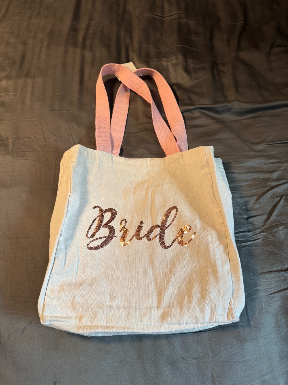 Bride Sequin Canvas Tote Bag